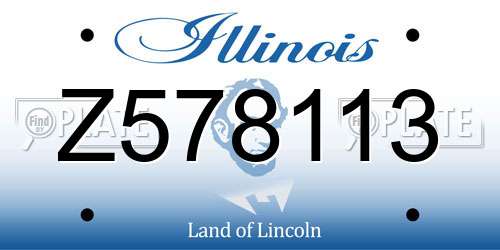 Z578113 Illinois License Plate