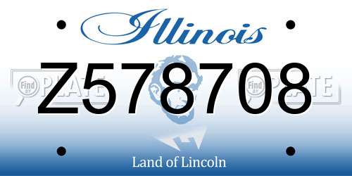 Z578708 Illinois License Plate
