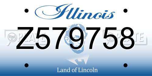 Z579758 Illinois License Plate