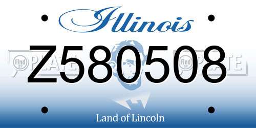 Z580508 Illinois License Plate