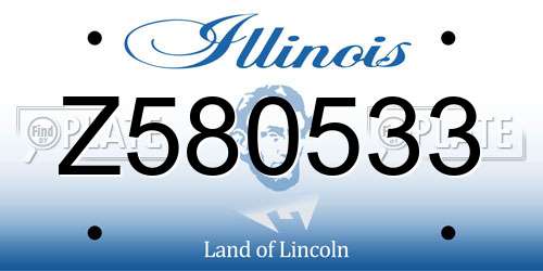 Z580533 Illinois License Plate
