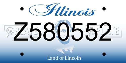 Z580552 Illinois License Plate