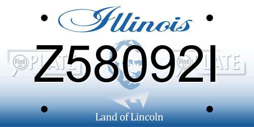 Z58092I Illinois License Plate
