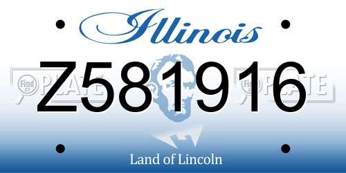 Z581916 Illinois License Plate