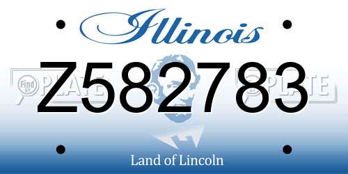 Z582783 Illinois License Plate