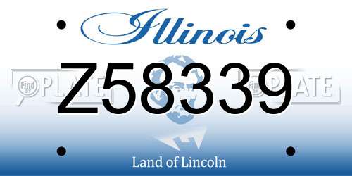 Z58339 Illinois License Plate
