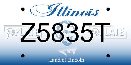 Z5835T Illinois License Plate