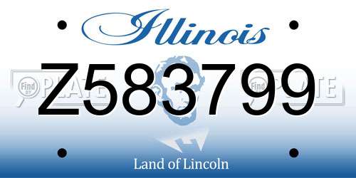 Z583799 Illinois License Plate
