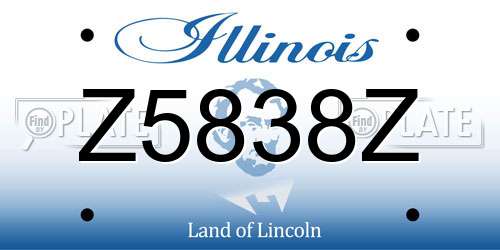 Z5838Z Illinois License Plate
