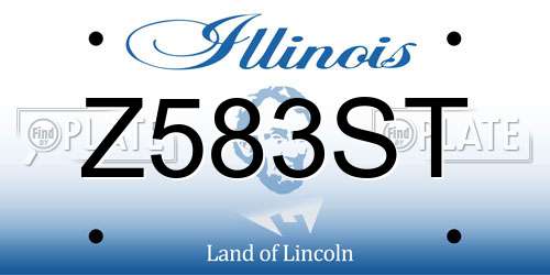 Z583ST Illinois License Plate