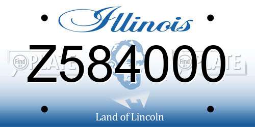 Z584000 Illinois License Plate