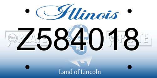 Z584018 Illinois License Plate