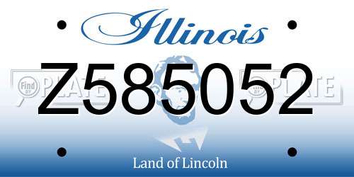 Z585052 Illinois License Plate