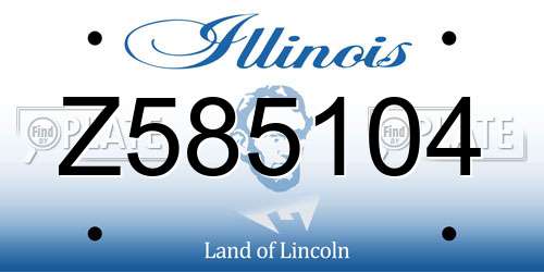 Z585104 Illinois License Plate