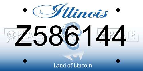 Z586144 Illinois License Plate