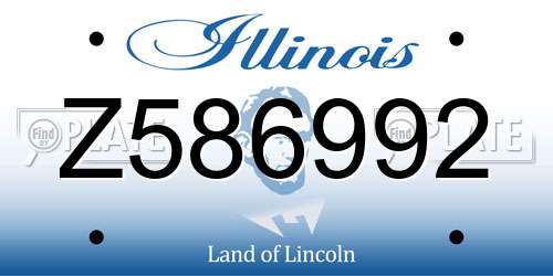 Z586992 Illinois License Plate