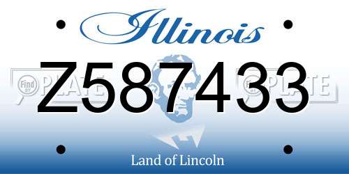Z587433 Illinois License Plate