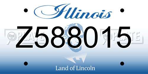 Z588015 Illinois License Plate