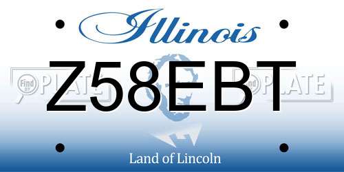 Z58EBT Illinois License Plate