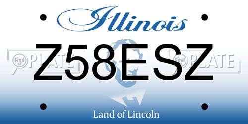 Z58ESZ Illinois License Plate
