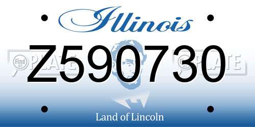 Z590730 Illinois License Plate