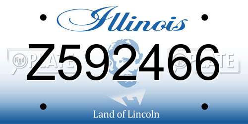 Z592466 Illinois License Plate