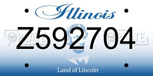 Z592704 Illinois License Plate
