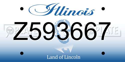 Z593667 Illinois License Plate