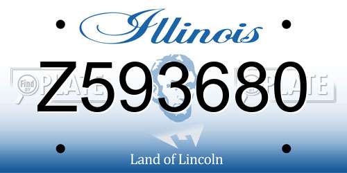 Z593680 Illinois License Plate