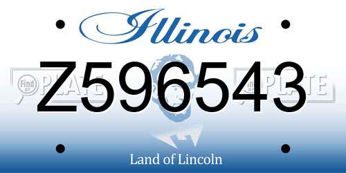 Z596543 Illinois License Plate