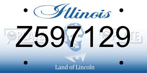 Z597129 Illinois License Plate