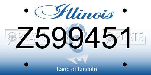 Z599451 Illinois License Plate