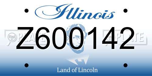 Z600142 Illinois License Plate