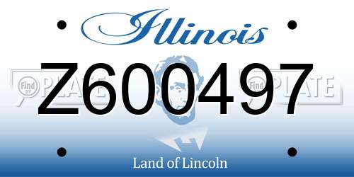 Z600497 Illinois License Plate