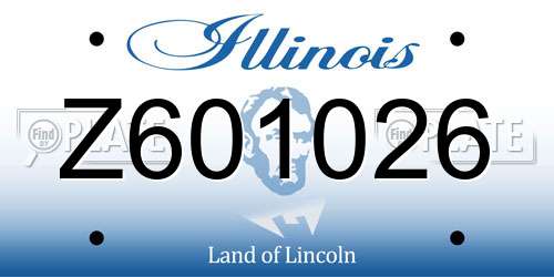Z601026 Illinois License Plate