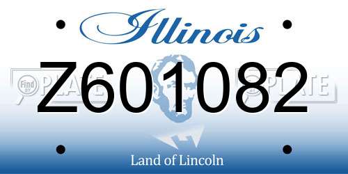 Z601082 Illinois License Plate