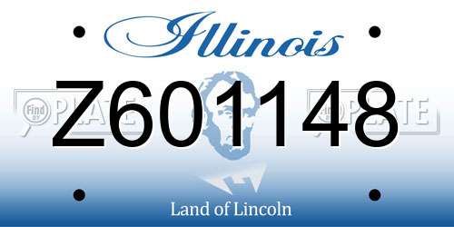 Z601148 Illinois License Plate