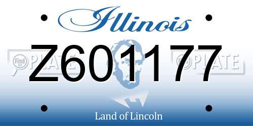 Z601177 Illinois License Plate
