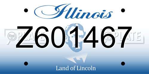 Z601467 Illinois License Plate