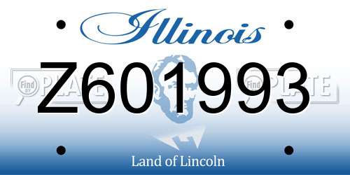 Z601993 Illinois License Plate