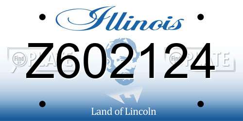 Z602124 Illinois License Plate