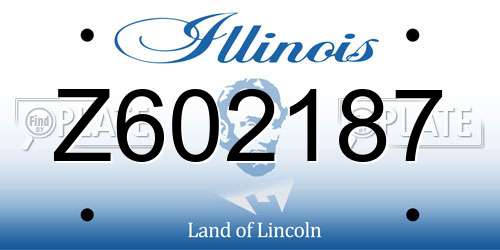 Z602187 Illinois License Plate