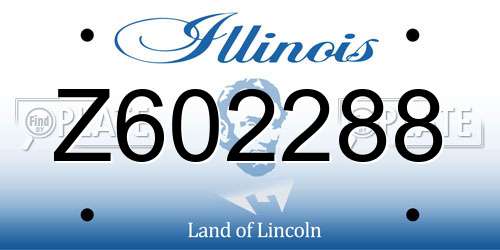 Z602288 Illinois License Plate