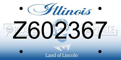 Z602367 Illinois License Plate