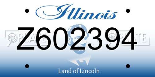 Z602394 Illinois License Plate
