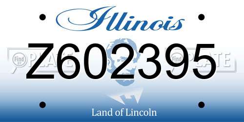 Z602395 Illinois License Plate
