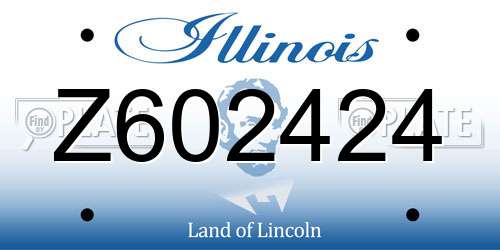 Z602424 Illinois License Plate