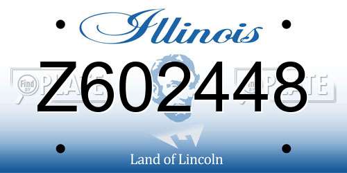 Z602448 Illinois License Plate