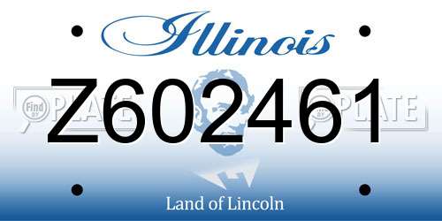 Z602461 Illinois License Plate