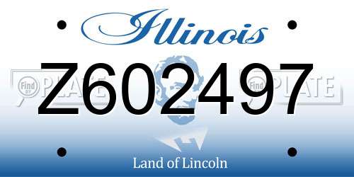 Z602497 Illinois License Plate